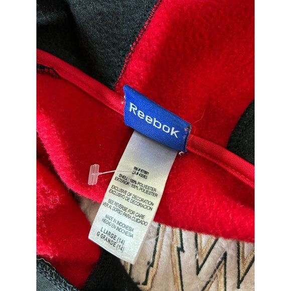 Reebok Minnesota Wild Hoodie Sweatshirt Gray & Red Half-Zip Youth Large 14 Polye - Picture 2 of 11